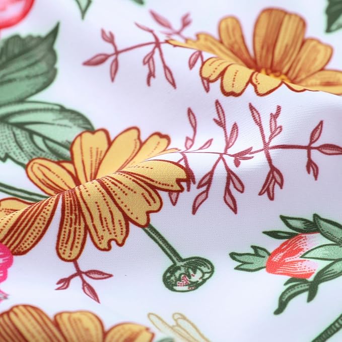 Infant Baby Girl Swimsuit One-Piece Long Sleeve Rash Guard with Hat Set Floral Zipper Bathing Suit Leopard Beach Wear