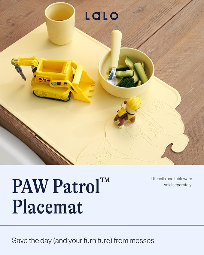 Lalo PAW Patrol Silicone Placemat for Toddlers & Babies - Non-Slip Kids Placemat for Restaurants & Dining Tables - Non-Toxic & BPA Free Safe - for Ages of 4 Months and Up - Skye