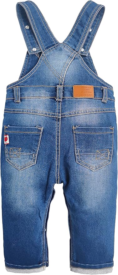 KIDSCOOL SPACE Baby Toddler 2 Buttons Adjustable Straps Fashion Jean Overall