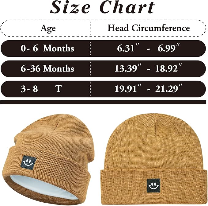 MaxNova 2 Pack Baby Beanie Fleece Lined Knit Toddler Hat for Girls Boys 0-8 Years