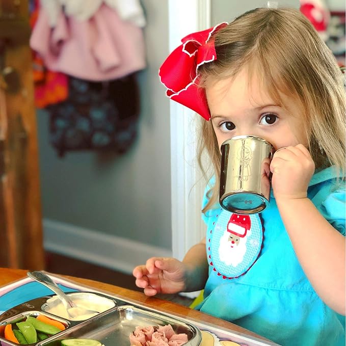 Children's Stainless Steel Cups with Handles | Adorable Frog Design | Premium 304 (18/8) | Set of 2 | Perfect for Babies, Toddlers & Kids