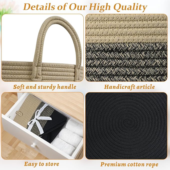 67L Storage Basket for Organizing, 20"×13" Large Laundry Baskets, Cotton Rope Woven Blanket Basket, Toy Storage for Kids, Collapsible Blankets Storage for Living Room, Nursery Room