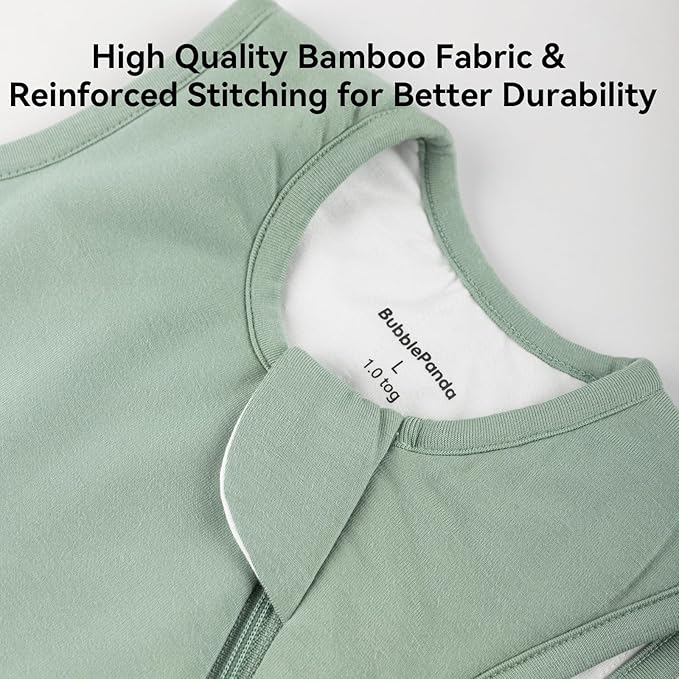 BubblePanda Rayon Made from Bamboo Sleep Sack 0-6 Months 0.5 Tog Soft Newborn Sleep Sack 3-6 Months for Infant Babies 2-Way Zipper Wearable Blanket Baby 0-3 Months