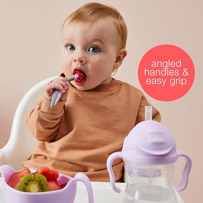 b.box Toddler Cutlery Set – Patented FLORK Flower Fork & Easy-Grip Spoon with Travel Case. BPA-Free, Dishwasher Safe. Designed by Occupational Therapists. Ages 9M+ (Tutti Fruitti)