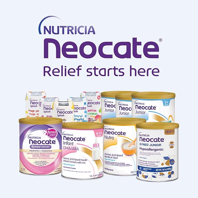Nutricia Neocate Splash - Ready-to-Feed Hypoallergenic, Amino Acid-Based Toddler and Junior Formula - Orange-Pineapple - 8 fl oz (Case of 27)