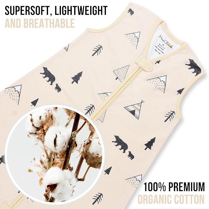 Mama Cheetah Toddler Sleep Sack with Feet 2T, 0.5 TOG Organic Cotton Baby Wearable Blankets with Legs, Baby Sleeping Bag for Walkers, Early Walker Medium