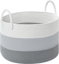 67L Storage Basket for Organizing, 20"×13" Large Laundry Baskets, Cotton Rope Woven Blanket Basket, Toy Storage for Kids, Collapsible Blankets Storage for Living Room, Nursery Room