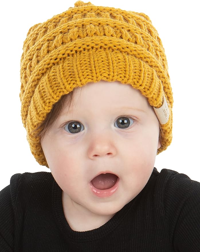 Funky Junque Baby Winter Hat – Cute Newborn Hats, Cozy Warm Infant Beanie, Soft Knit Stocking Stuffer for Babies 0–12 Months