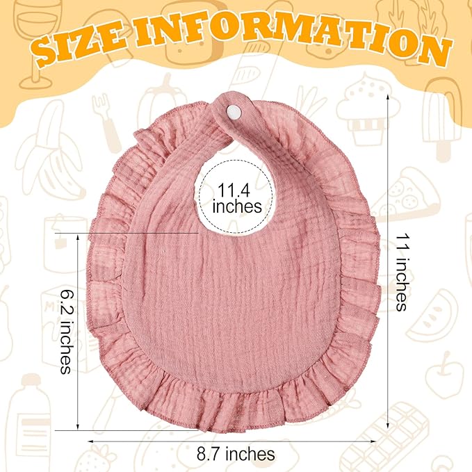 Mepase 10 Pcs Large Muslin Baby Girl Bibs Drool Teething Bibs Lap Shoulder for Boy Girls Teething(Fresh Colors)