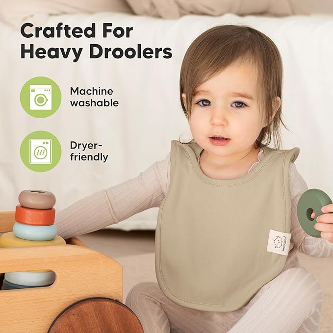 8-Pack Baby Bibs for Boys, Girls - Pullover Bibs for Drooling Teething Baby Girl & Boy Toddler, Newborn, Soft & Absorbent, Cute Colors, Large Torso Coverage Keep Infant Clean & Dry (Eclipse)