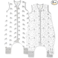 Mama Cheetah Toddler Sleep Sack with Feet 3T-4T, 0.5 TOG Organic Cotton Baby Wearable Blankets with Legs, Baby Sleeping Bag for Walkers, Early Walker Large