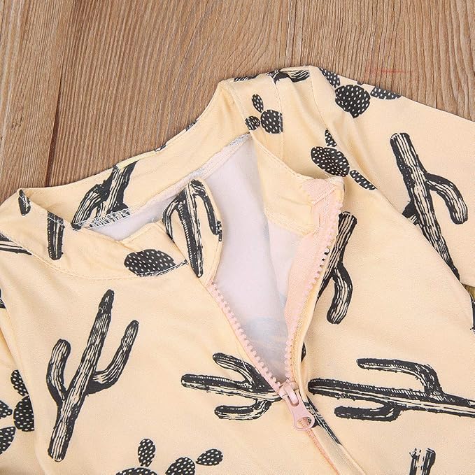 CIYCUIT Baby Girls Cactus Footies Newborn Zip Up Onesie Romper