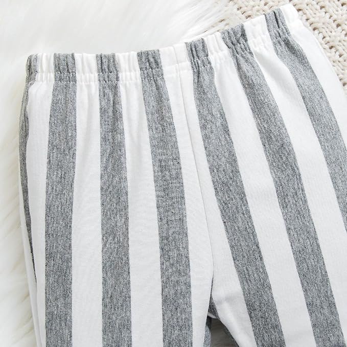 Baby Girl Clothes Long Sleeve Fall Outfits Toddler Sweatsuit Striped Flare Pants
