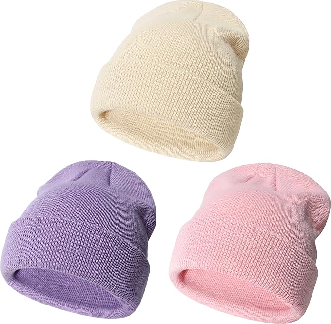 YMYDYFC Baby Beanie 3Pack Toddler Beanie Infant Knit Hat Baby Winter Hats for Boy Girl Winter Clothes Warm Knit Cap 0-6Years