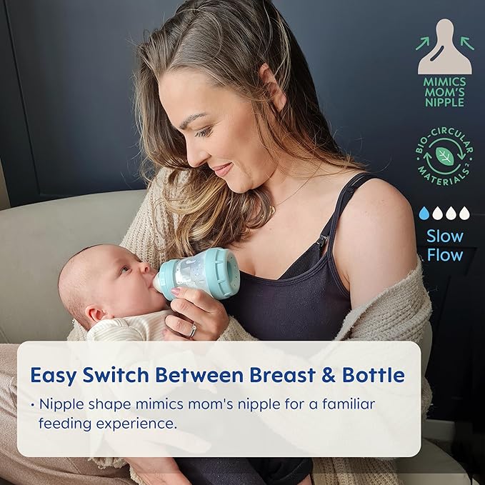 MAM Baby’s First Gift Feeding Set, Newborn Essentials Must Have for 0-3 Months, Self-Sterilizing Anti-Colic Bottles & Brush, Pacifiers, Skinsoft Silicone Nipples & Formula Dispenser, Unisex Set