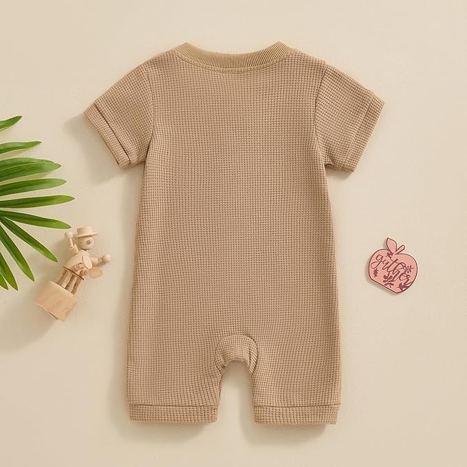 Kuriozud Newborn Infant Unisex Baby Boy Girl Clothes Button Romper Jumpsuit Basic One Piece Outfits