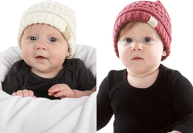 Funky Junque Baby Winter Hat – Cute Newborn Hats, Cozy Warm Infant Beanie, Soft Knit Stocking Stuffer for Babies 0–12 Months