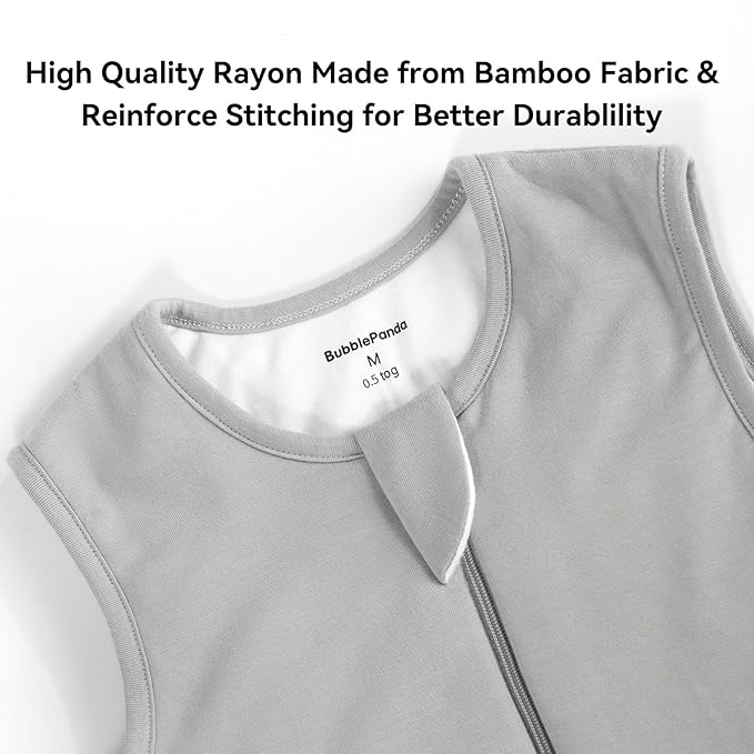 BubblePanda Rayon Made from Bamboo Toddler Sleep Sack with Feet 6-12 Months 0.5 Tog Ultra Soft Toddler Sleeping Sack Baby Sleep Bag Walker Wearable Blanket with Legs 2-Way Zipper Lightweight