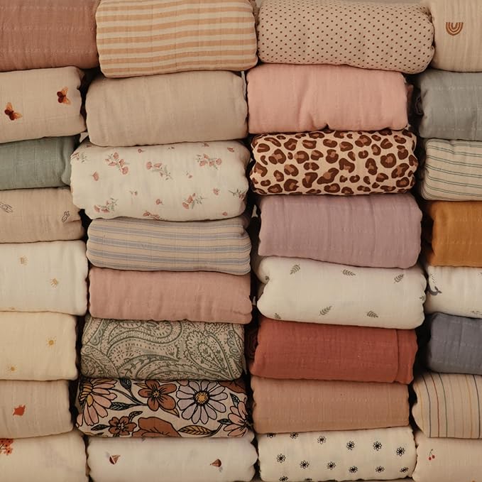 mushie Muslin Baby Swaddle Blanket | 100% Organic Cotton (Kites)