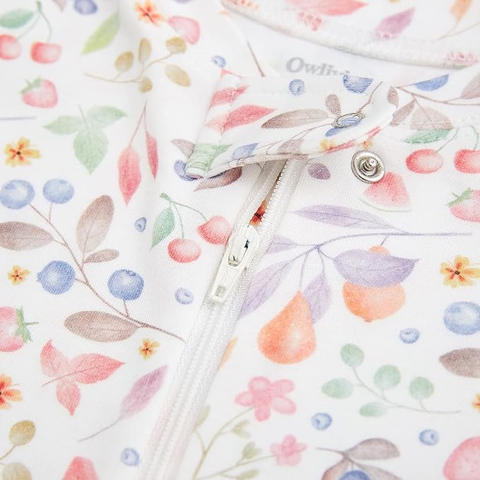 Owlivia Organic Cotton Baby Boy Girl Zip up Sleep 'N Play Pjs, Footless, Long Sleeve