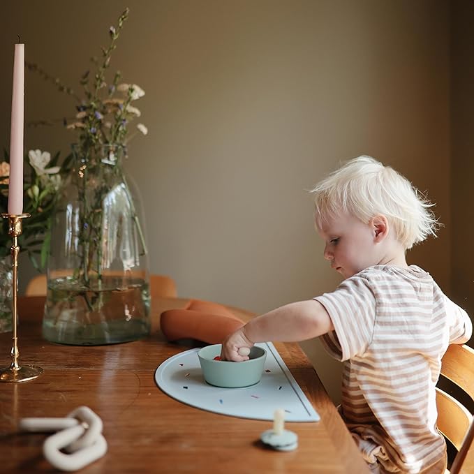 mushie Silicone Placemat for Kids | BPA-Free Non-Slip Design (Retro Cars)