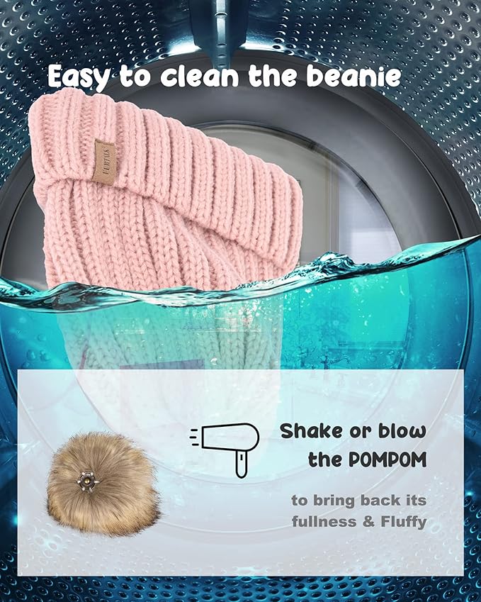 FURTALK Kids Winter Hat Toddler Knitted Beanie with Faux Fur Pom Poms for Baby Girls Boys