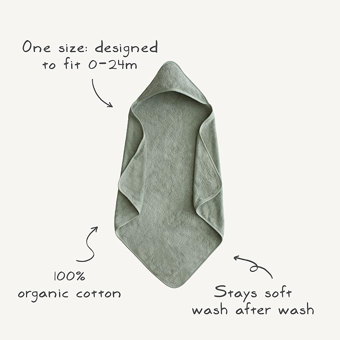 mushie Baby Hooded Towel | Organic Cotton (Baby Blue)