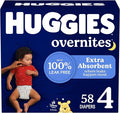 Huggies Overnites Size 4 Overnight Diapers (22-37 lbs), 58 Ct, Packaging May Vary
