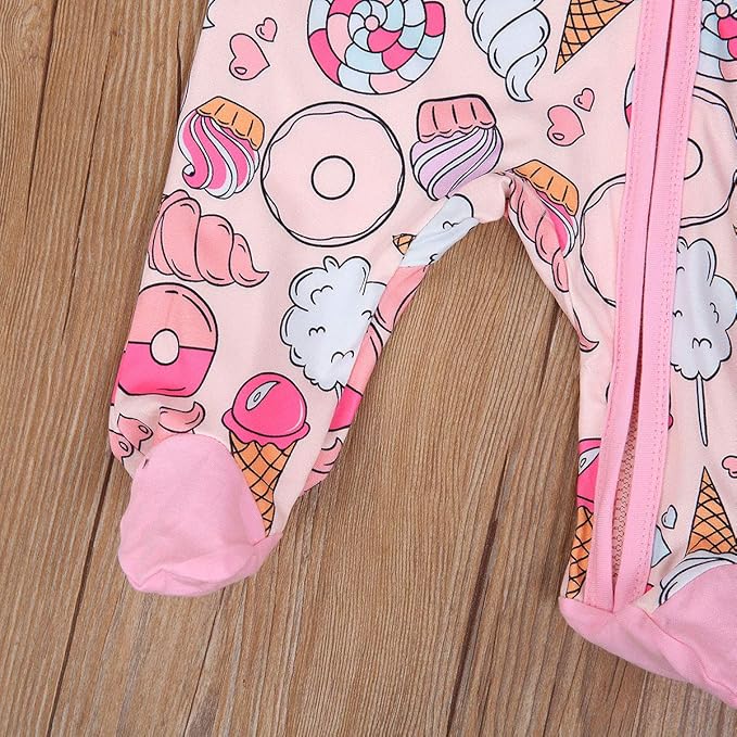 CIYCUIT Baby Girls Cactus Footies Newborn Zip Up Onesie Romper