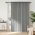 RYB HOME Accordion Style Room Divider Curtain-100% Blackout Folding Accordion Curtain for Sliding Glass Door/Bedroom, Privacy Assurd Living Room/Office Drape 1 Panel with Tieback, W100 x L96, Grey