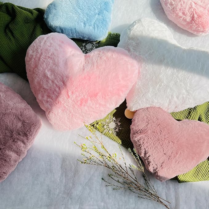 EastTree Heart Pillows, Dusty Pink Heart Shaped Pillows, Ultra Soft Extra-Large Fluffy Pillows, Love Throw Pillows Gifts, Women Girls Living Room Decor 15x18 Inch