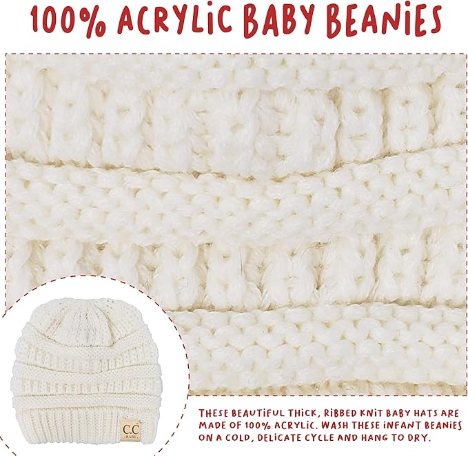 Funky Junque Baby Winter Hat – Cute Newborn Hats, Cozy Warm Infant Beanie, Soft Knit Stocking Stuffer for Babies 0–12 Months