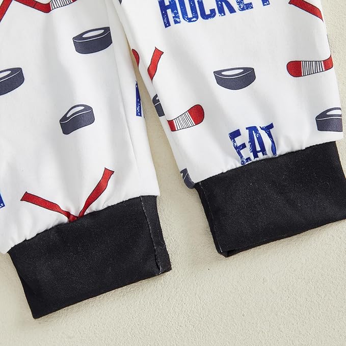 Baby Boy Hockey Outfit New Player in Town Long Sleeve Romper Long Pants Hat Set 3Pcs Newborn Fall Winter Clothes