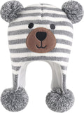 LANGZHEN Toddler Kids Infant Winter Hat,Earflap Knit Warm Cap Fleece Lined Beanie for Baby Boys Girls