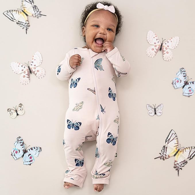KYTE BABY Unisex Rayon Made From Bamboo Zippered Rompers 0-24 Months