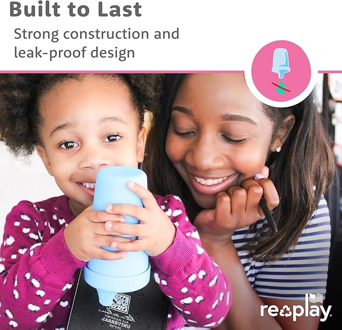 Re-Play Spill-Proof Sippy Cups - Reusable 10 Oz Set of 6, Dishwasher & Microwave Safe, Made in USA, Fairytale
