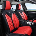 Coverado Seat Covers, Car Seat Covers Front Seats, Leather Seat Covers for Cars, Automotive Seat Covers Car Seat Protector Car Seat Cushion Universal Fit for Most Sedans SUV Pick-up Truck(Black&Red)
