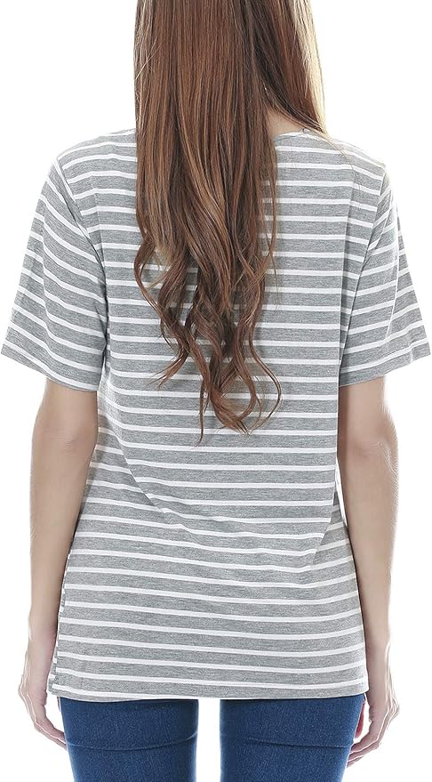 Smallshow Women's Maternity Nursing Tops Short Sleeve Breastfeeding Clothes