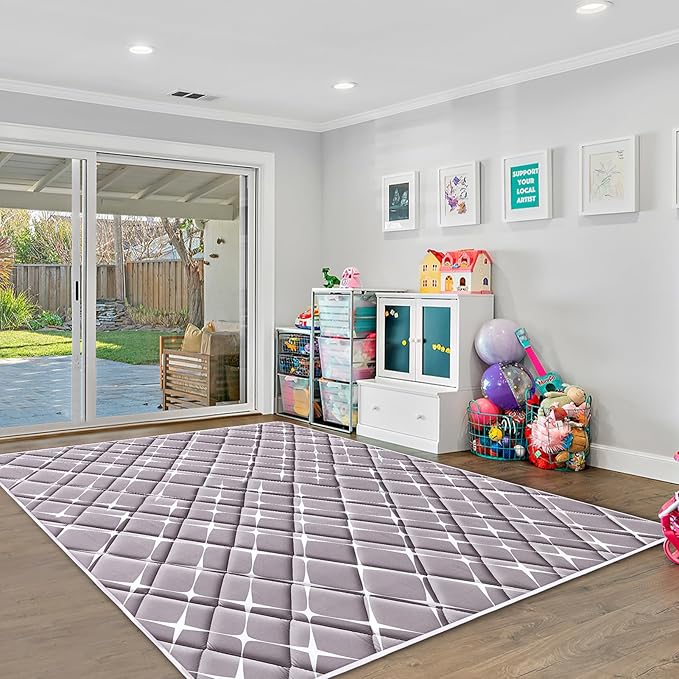 Baby Play Mat - 79" X 63",Premium Thicker Foam One-Piece Crawling Mat, Machine Washable, Extra Large Anti-Slip Activity Playmat for Babies, Toddlers & Infants