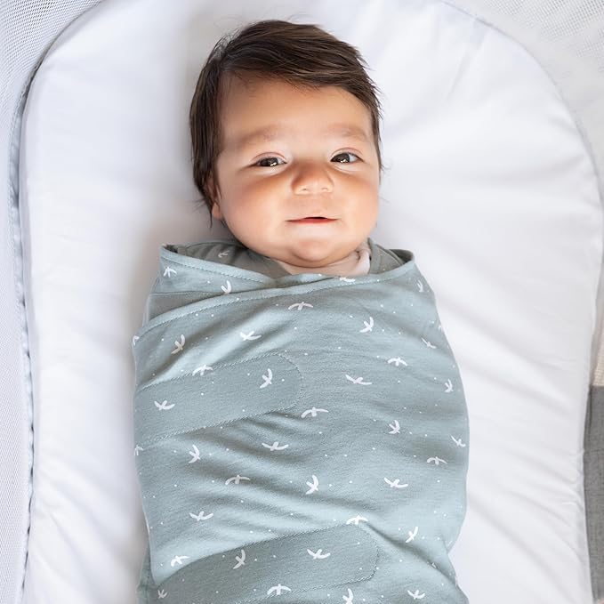 HALO 100% Cotton Sleepsack Swaddle, 3-Way Adjustable Wearable Blanket, TOG 1.5, Birds, Small, 3-6 Months