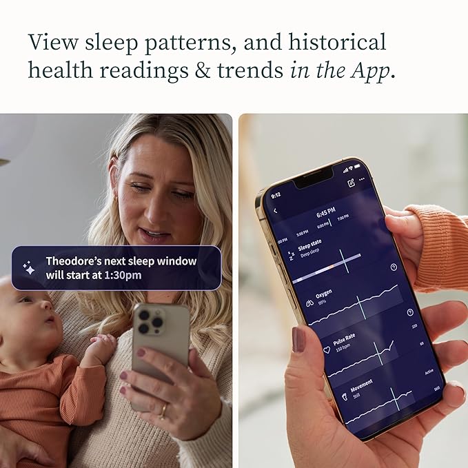 Dream Sock – Smart Wearable Baby Monitor, Infant Pulse Oximeter Tracks Oxygen & Heart Rate | Parents Receive Alerts, Sleep & Health Insights via App | Mint