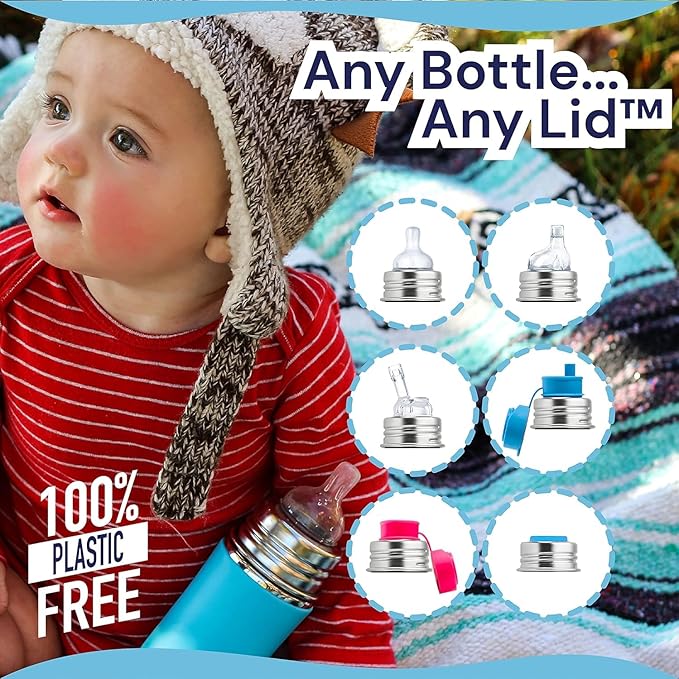 Pura Kiki 9oz/275ml Stainless Steel Infant Bottle w/Sleeve, Anti-Colic, 100% Plastic-Free, MadeSafe Certified, Medical-Grade Silicone, Medium-Flow Nipple, for Babies 3 Months & Up - (Fox)