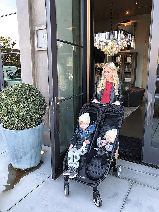 Baby Jogger City Tour 2 Double Stroller Compact & Sleek Twin Design with Easy-To-Maneuver Features Ideal for Growing Kids Plush Imported
