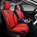 Doogo Front Seat Covers, Leather Seat Covers for Cars,Waterproof Car Seat Protector 2PCS, Auto Driver Seat Cover Accessories Fit for Most SUV Trucks(Black&Red,Front Pair)