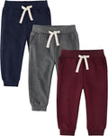 3 Pack Fleece Toddler Boys Sweatpants Kids Joggers Soft Cotton Toddler Boys Girls Sweatpants with Pocket Drawstring