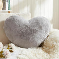 EastTree Heart Pillows, Light Grey Heart Shaped Pillows, Ultra Soft Extra-Large Fluffy Pillows, Love Throw Pillows Gifts, Women Girls Living Room Decor 15x18 Inch