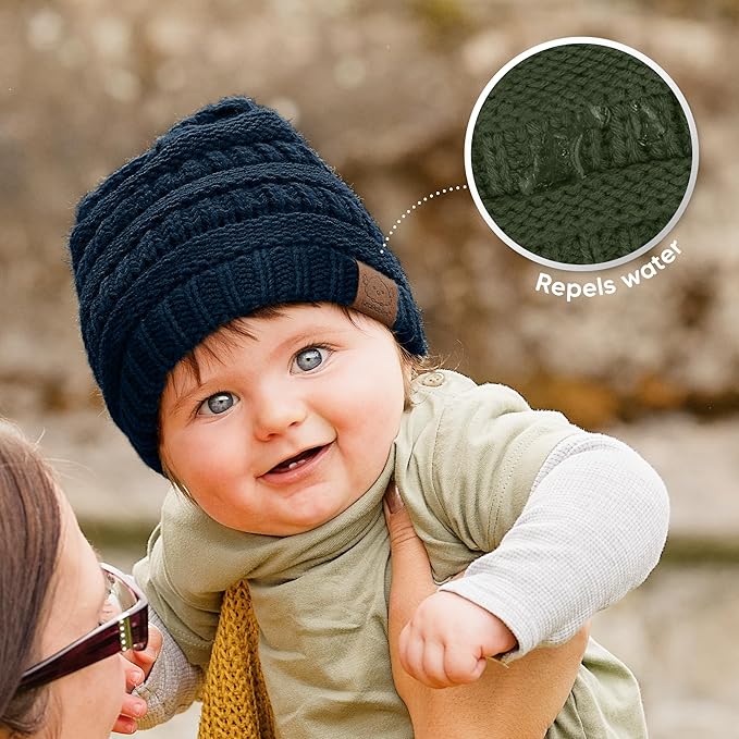 3-Pack Baby Beanies for Boys, Girls - Stretchy Knit Baby Hats, Cute Newborn & Toddler Winter Hat, Soft & Warm Infant Beanie 6-36 Months (Urban, M)