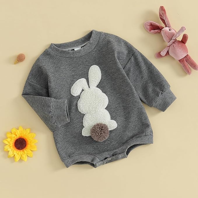 VISGOGO Newborn Infant Baby Boy Girls Oversized Romper Little Dude Sweater Onesie Coming Home Outfit Neutral Clothes