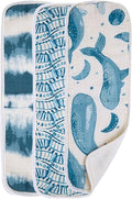 Crane Baby Muslin Burp Cloths, Nautical Theme Whale Design, Baby Boy Essentials, Cotton, Set of 3, 7" x 20" Blue Burp Cloth Set