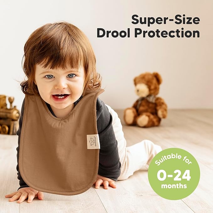 8-Pack Baby Bibs for Boys, Girls - Pullover Bibs for Drooling Teething Baby Girl & Boy Toddler, Newborn, Soft & Absorbent, Cute Colors, Large Torso Coverage Keep Infant Clean & Dry(Terracotta)